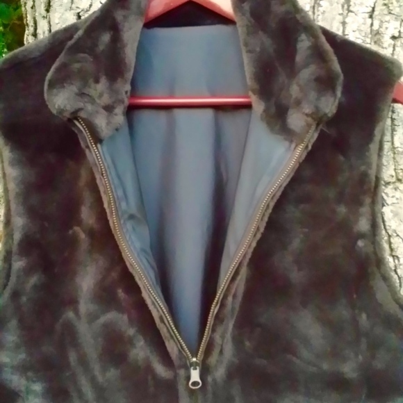 Plush Faux Beaver Mink Vest - Picture 2 of 3